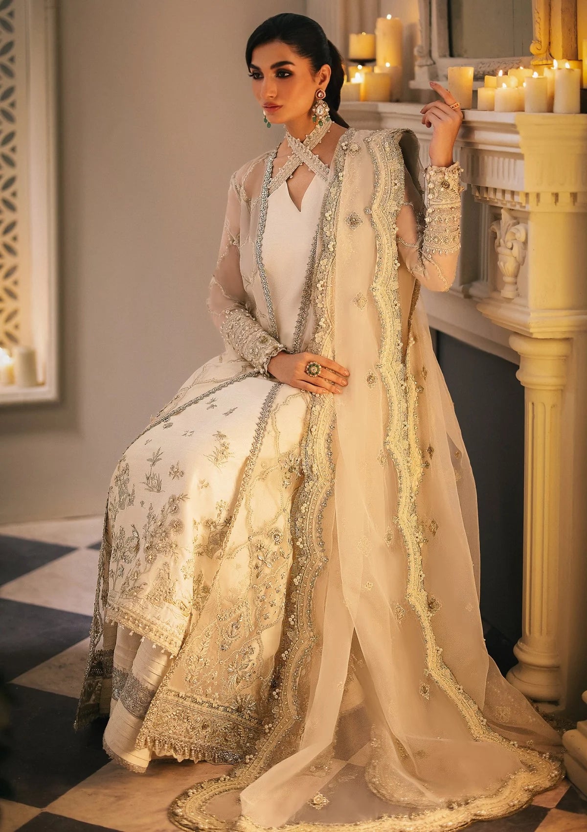 UnStitched partywear/wedding dress - LadiesKurtasuae