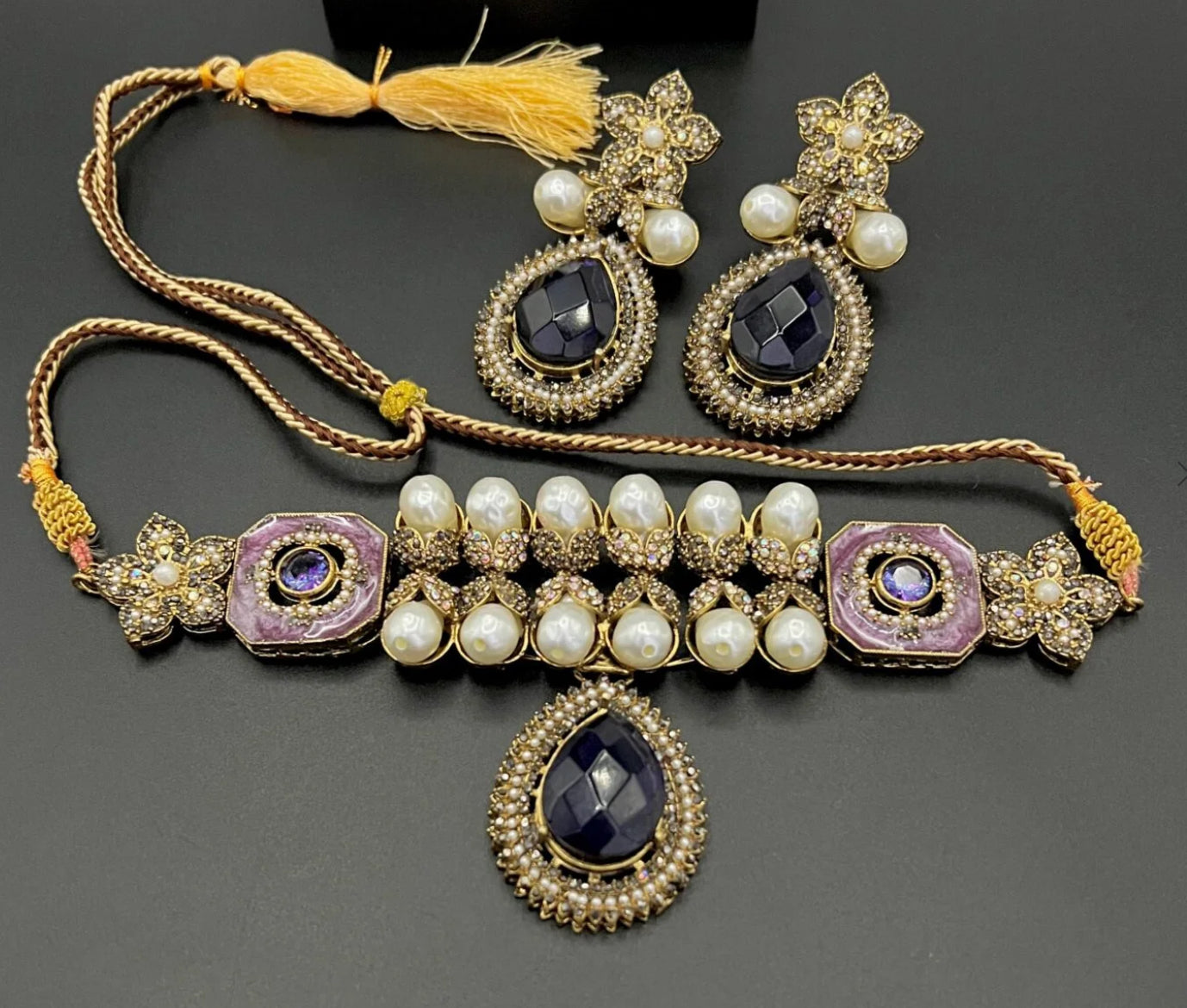 Ruby and pearl chokar set (MOP) - LadiesKurtasuae