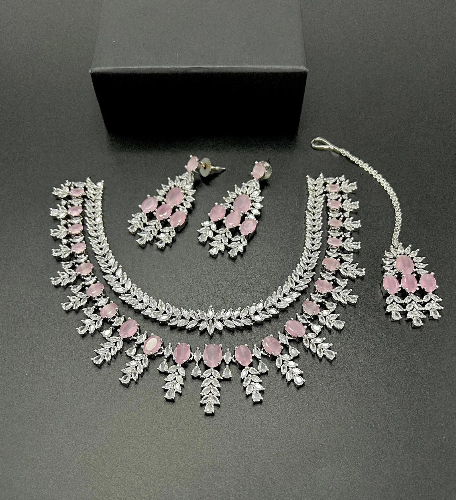 Double patti set American diamond - LadiesKurtasuae