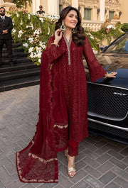 Luxury Chiffon Embroidered 3 Piece Unstitched 012R