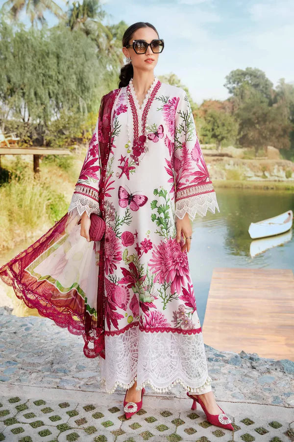 3 Piece Unstitched Embroidered Lawn Suit | 003P