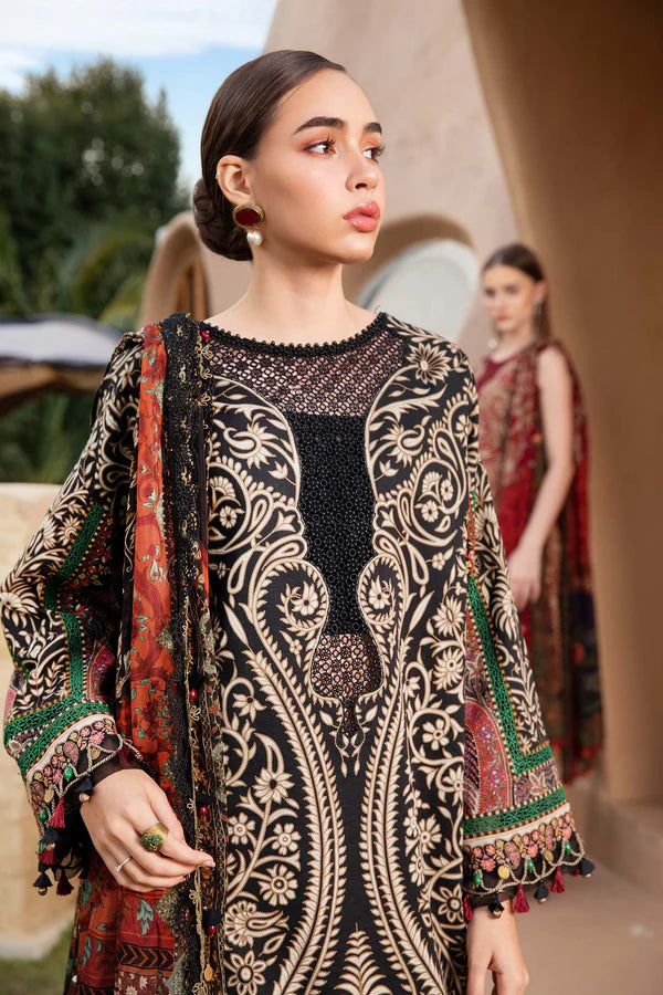 3 Piece Unstitched Embroidered Lawn Suit 002B