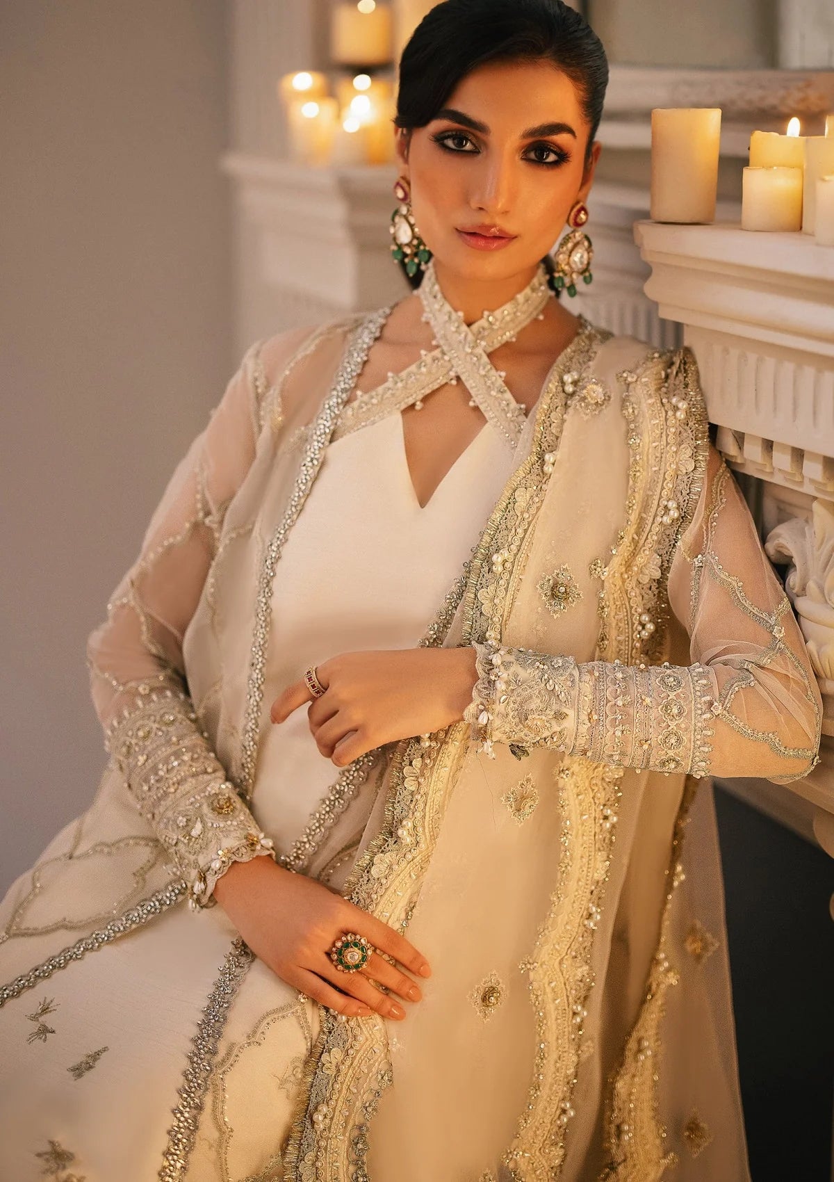 UnStitched partywear/wedding dress - LadiesKurtasuae 