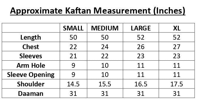 Printed kaftan stitched (blue) 002b