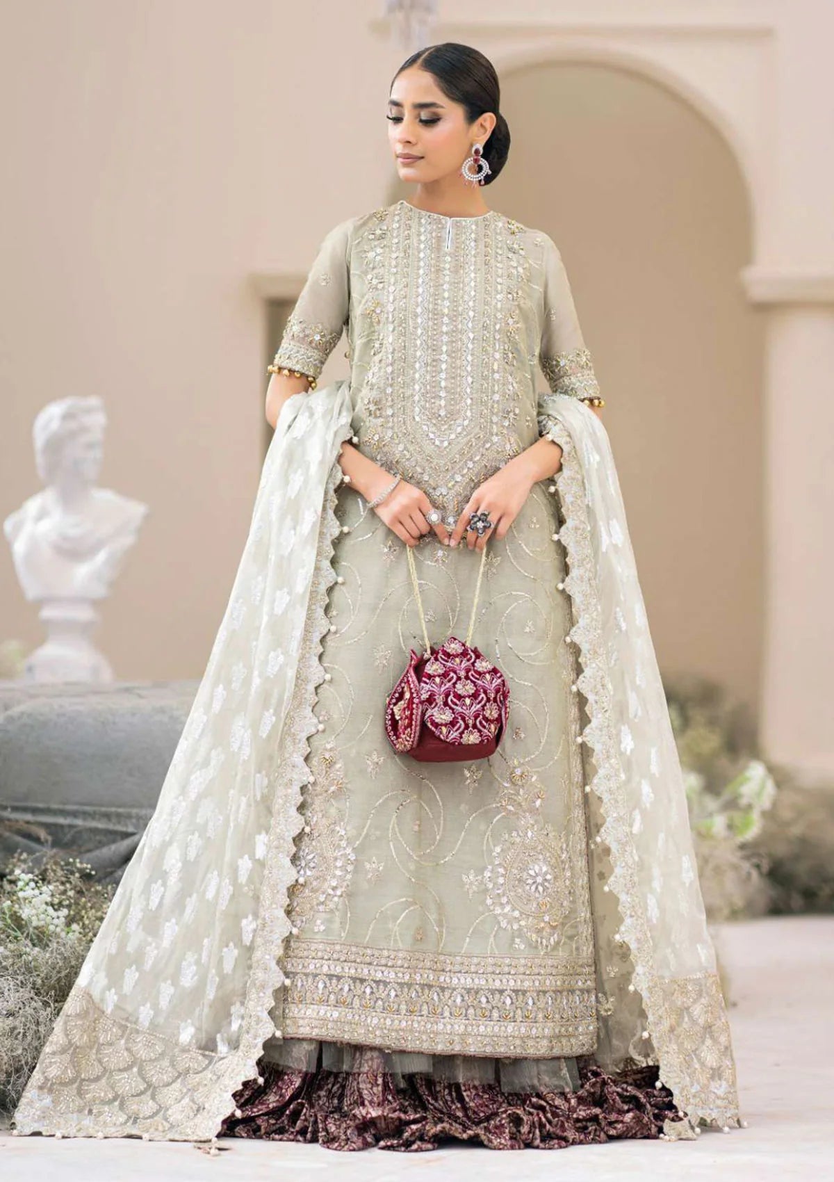 UnStitched partywear/wedding dress - LadiesKurtasuae 