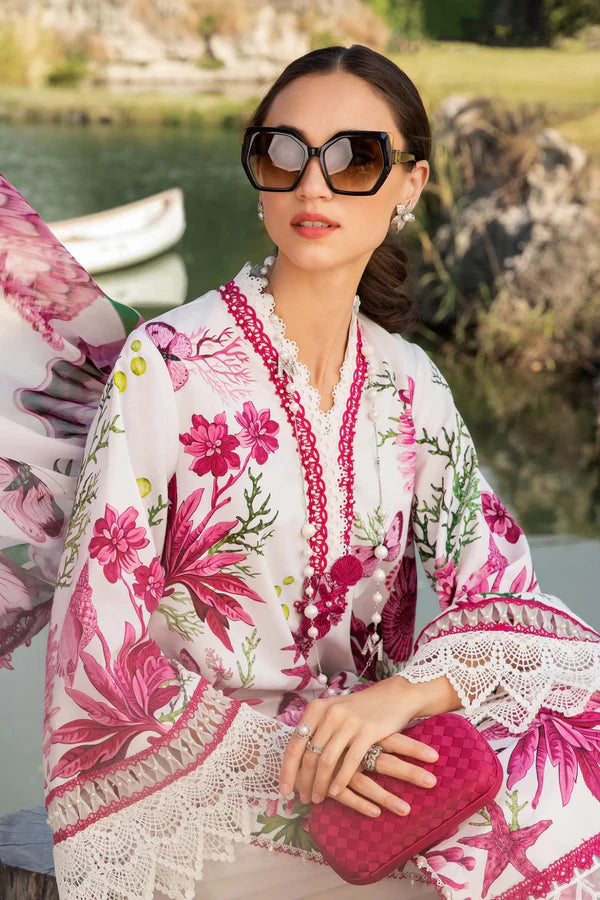 3 Piece Unstitched Embroidered Lawn Suit | 003P