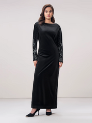 Velvet Stitched Dress for Women | Eastern Ready-to-Wear UAE