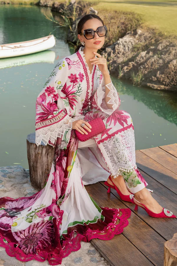 3 Piece Unstitched Embroidered Lawn Suit | 003P