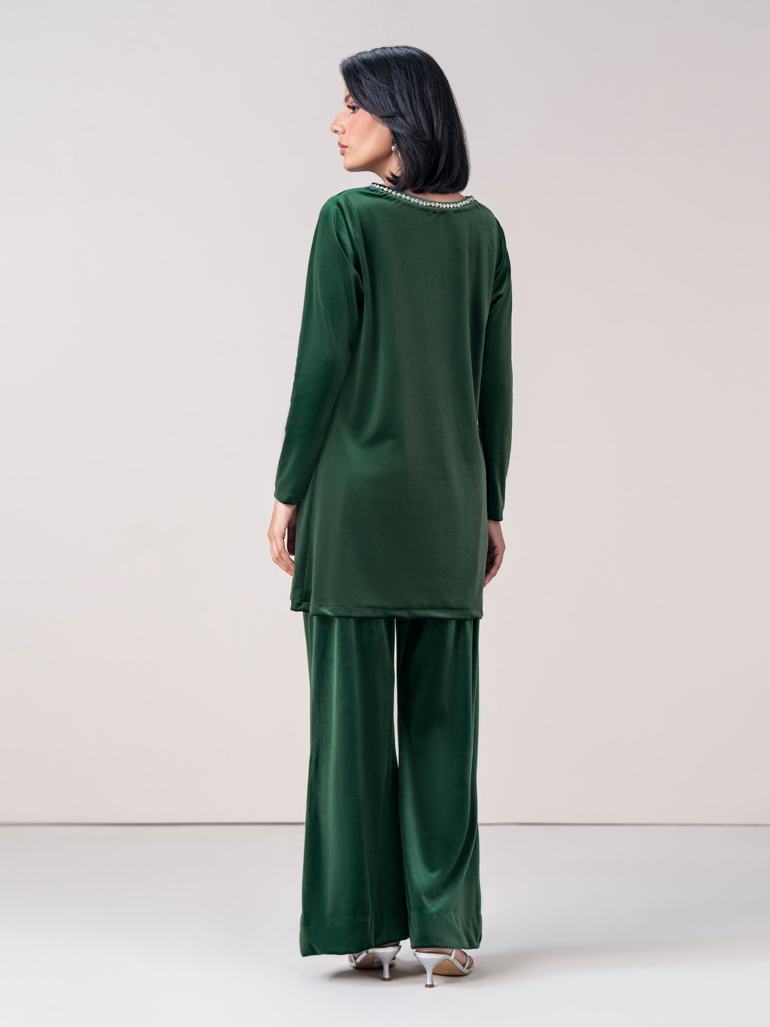 Green Velvet Co-Ord Set for Women | Luxury 2-Piece Outfit UAE