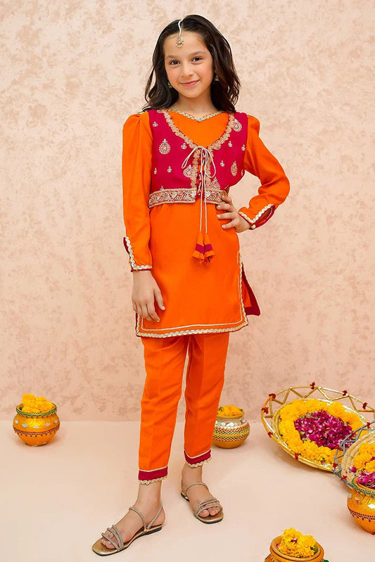 Modest - Toddler Orange Festive Dress - 9035