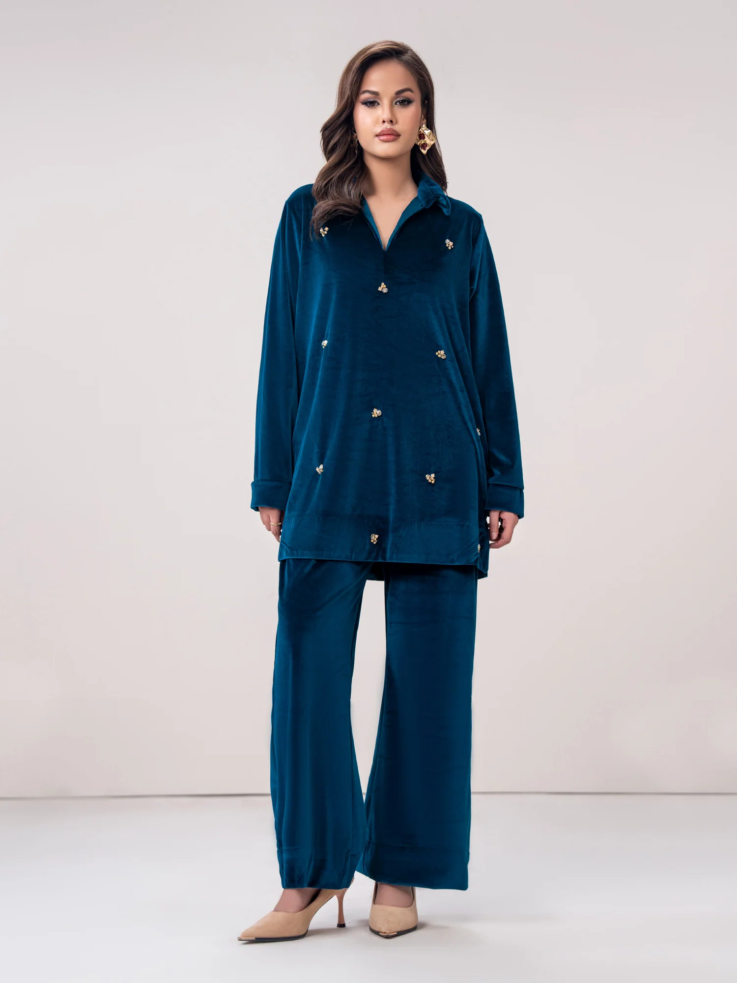 Velour Co-ord set 2Pcs