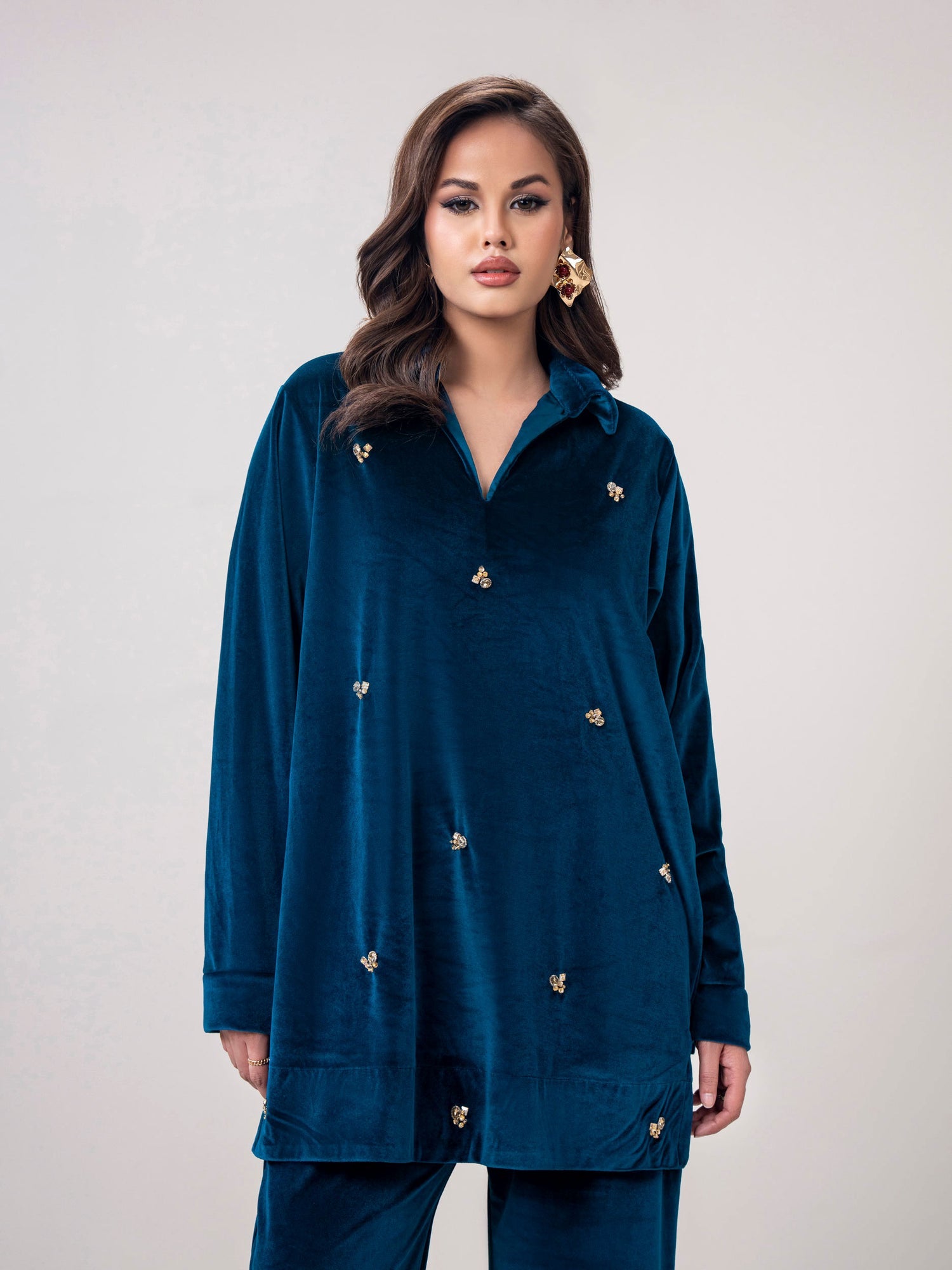 Velour Co-ord set 2Pcs