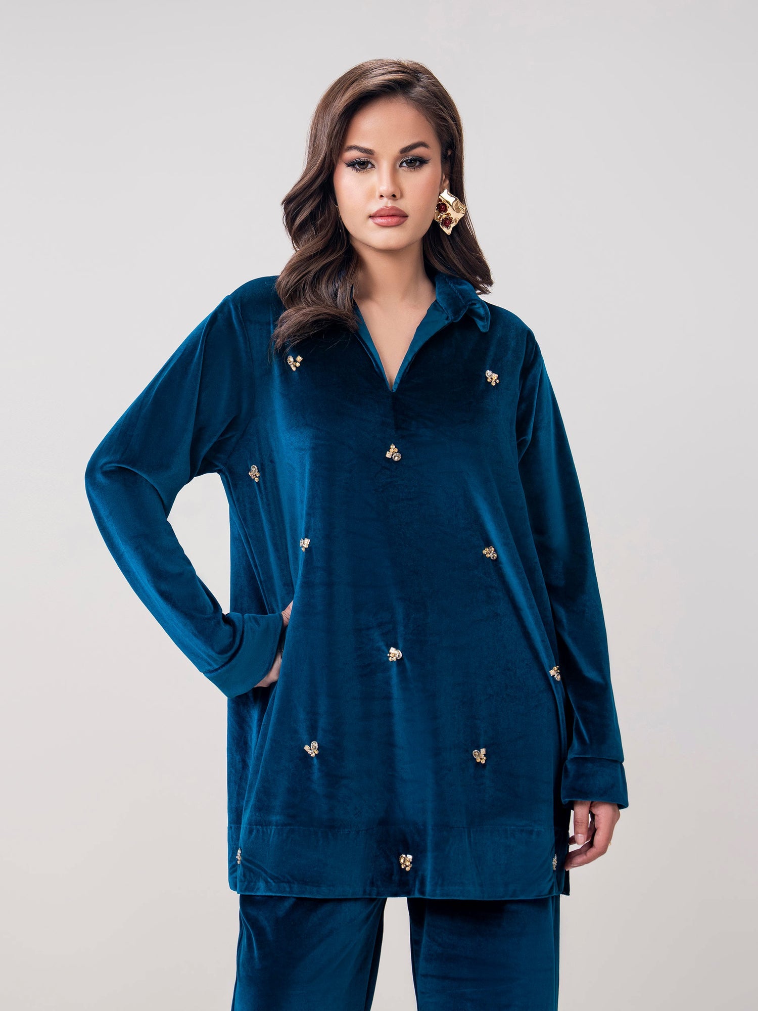 Velour Co-ord set 2Pcs