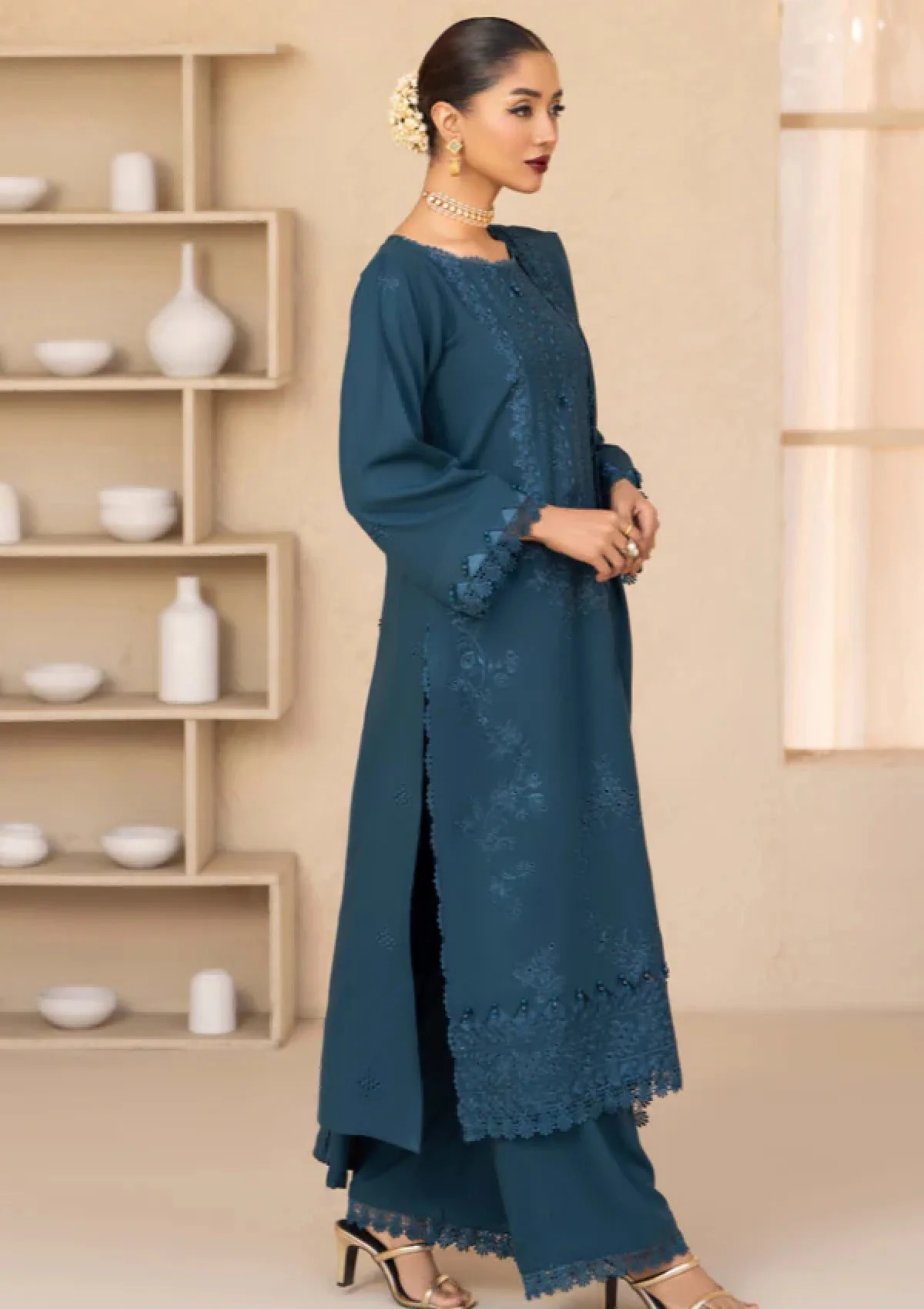 Winter wool Luxury’s embroidered 3pcs 007