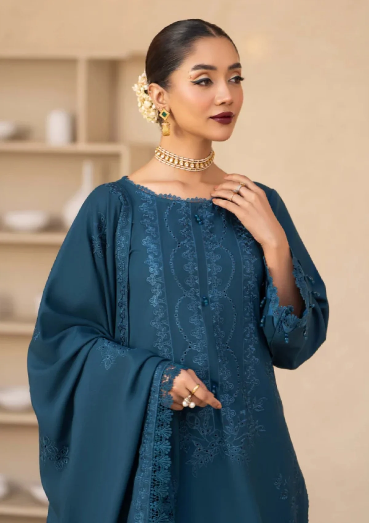 Winter wool Luxury’s embroidered 3pcs 007