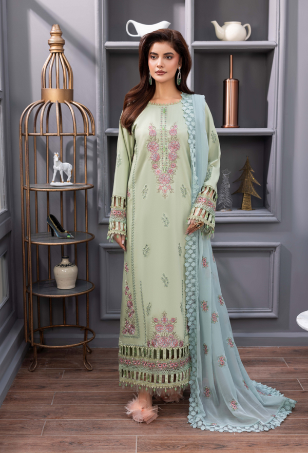 Premium Embroidered Unstitched 3Pc 007B