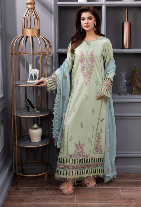 Premium Embroidered Unstitched 3Pc 007B
