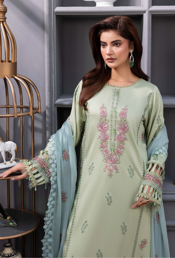 Premium Embroidered Unstitched 3Pc 007B