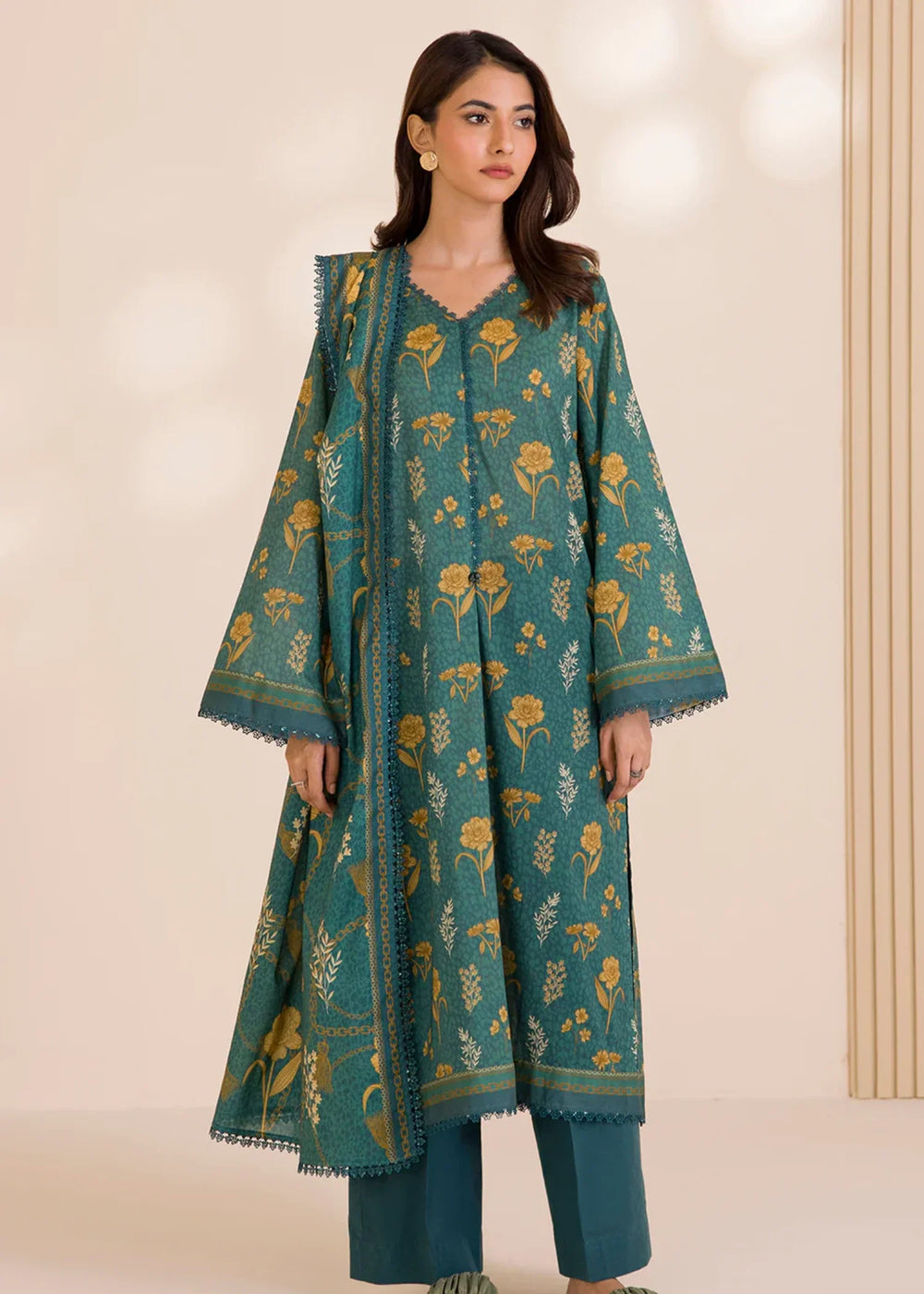 3PC Unstitched lawn Suit (011B) | Premium Eastern Wear