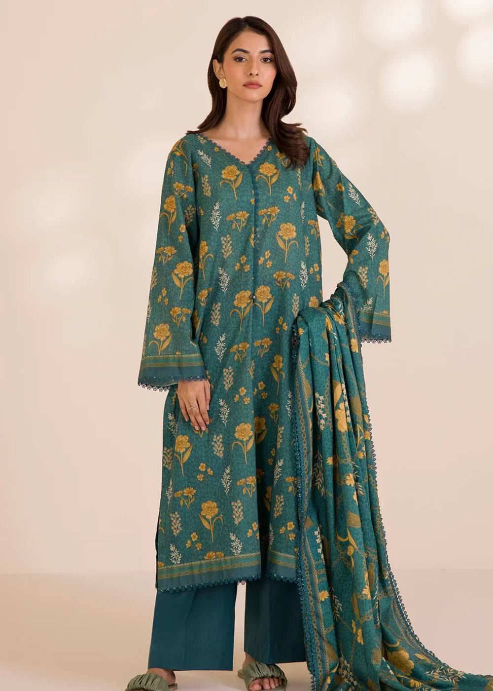 3PC Unstitched lawn Suit (011B) | Premium Eastern Wear