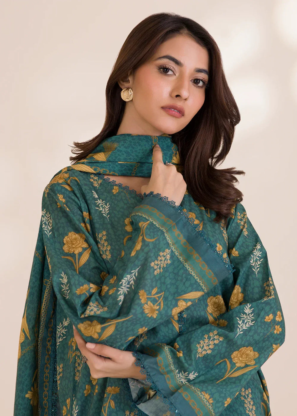 3PC Unstitched lawn Suit (011B) | Premium Eastern Wear