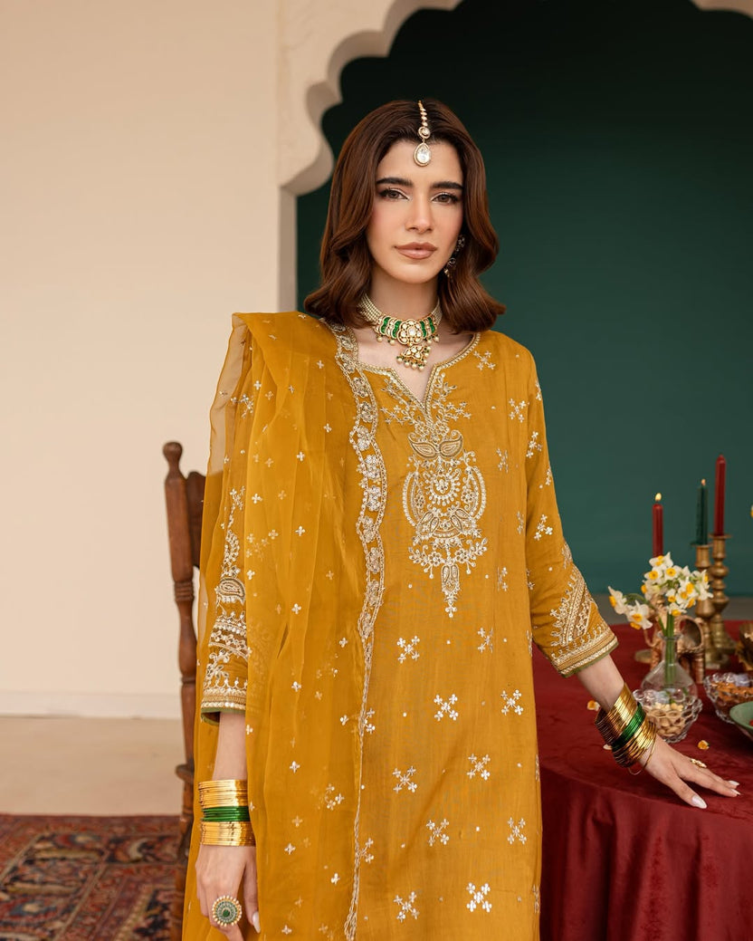 Luxury Eid  Embroidered 3-Piece Suit | summer stitched Collection