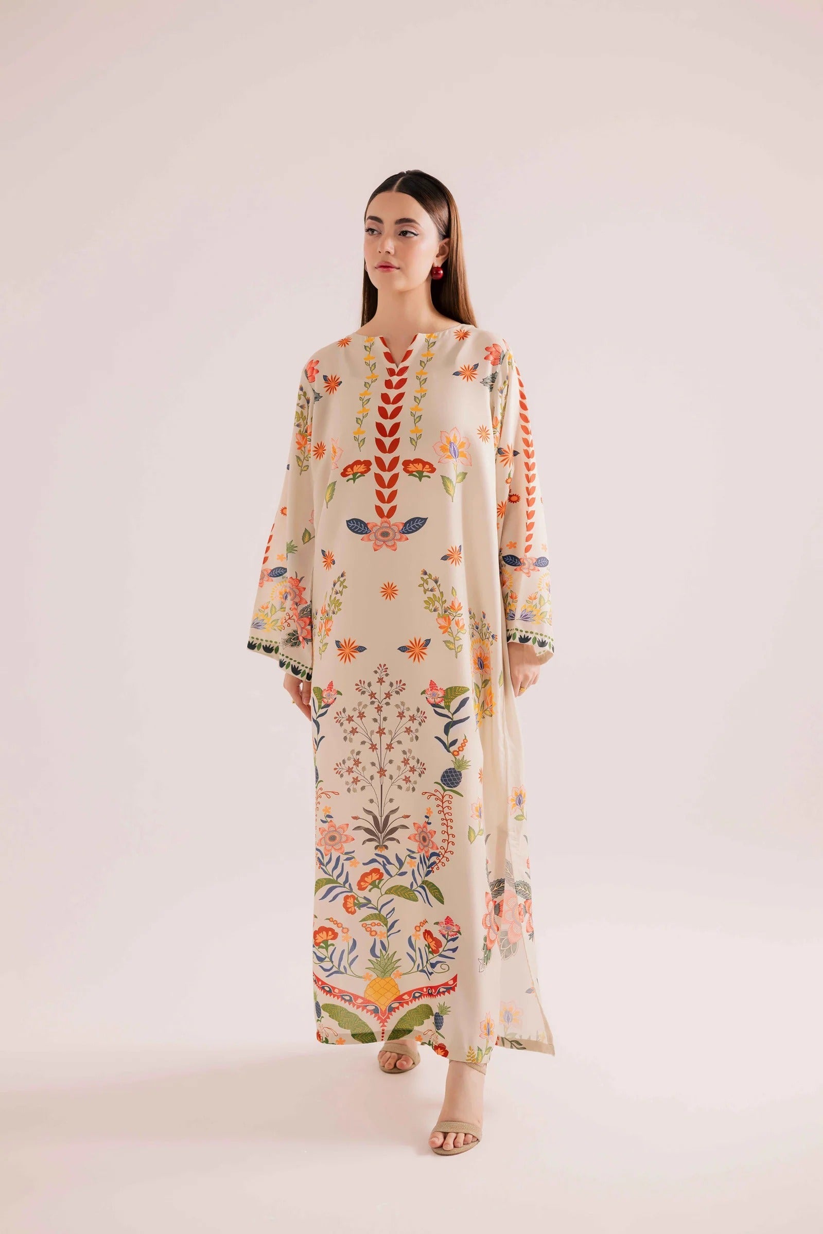 Printed stitched kaftan 003G
