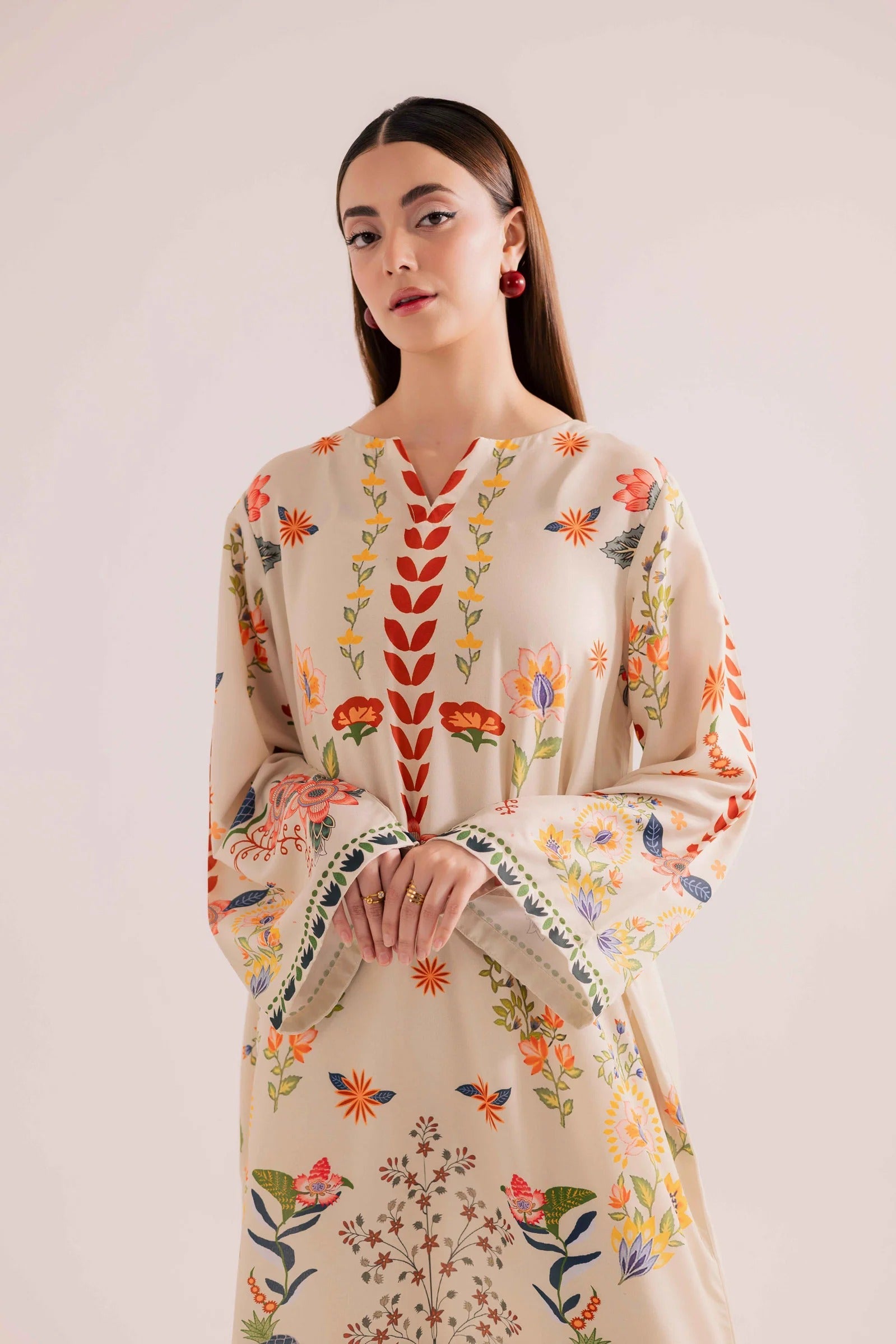Printed stitched kaftan 003G