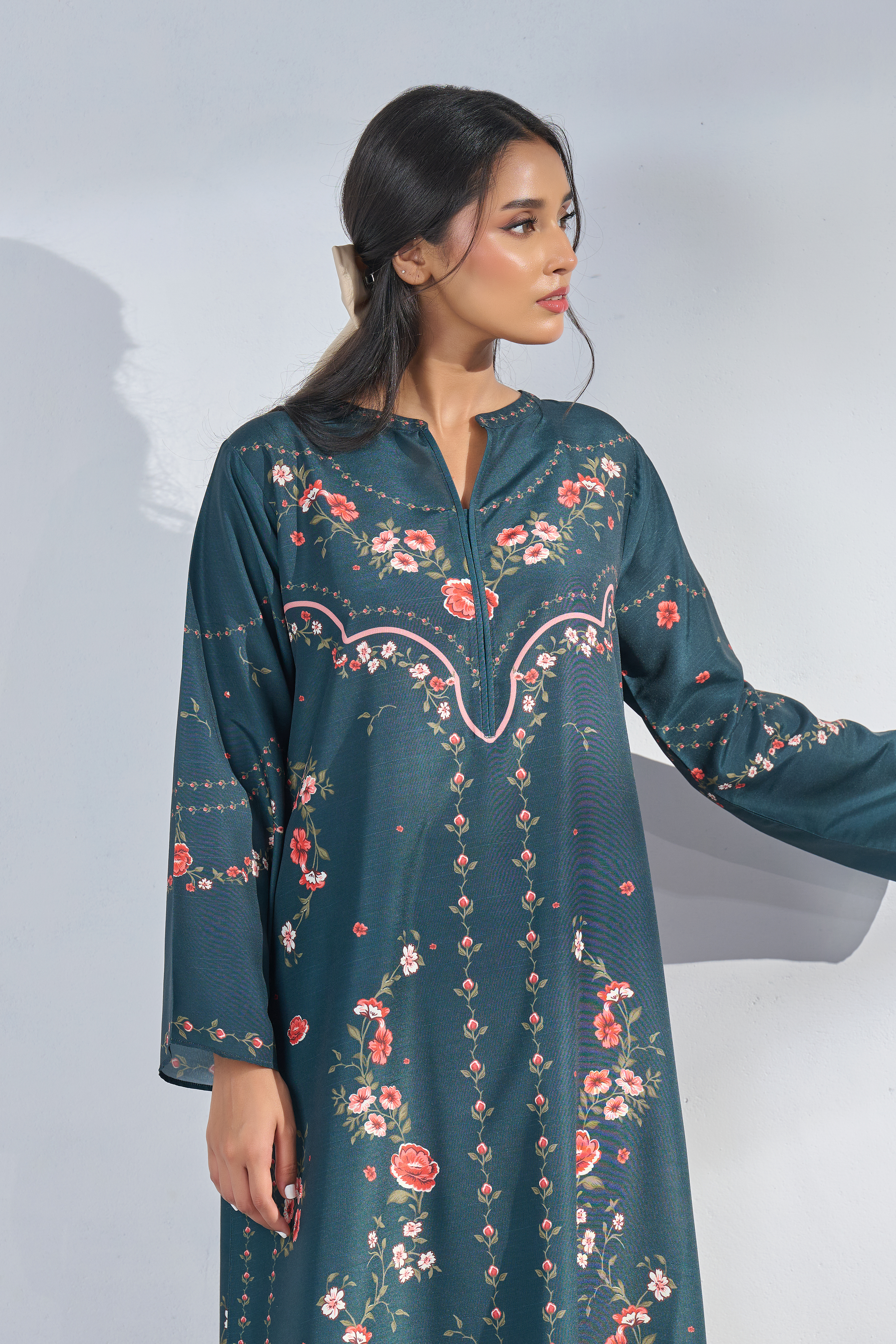 Printed  kaftan stitched 012M