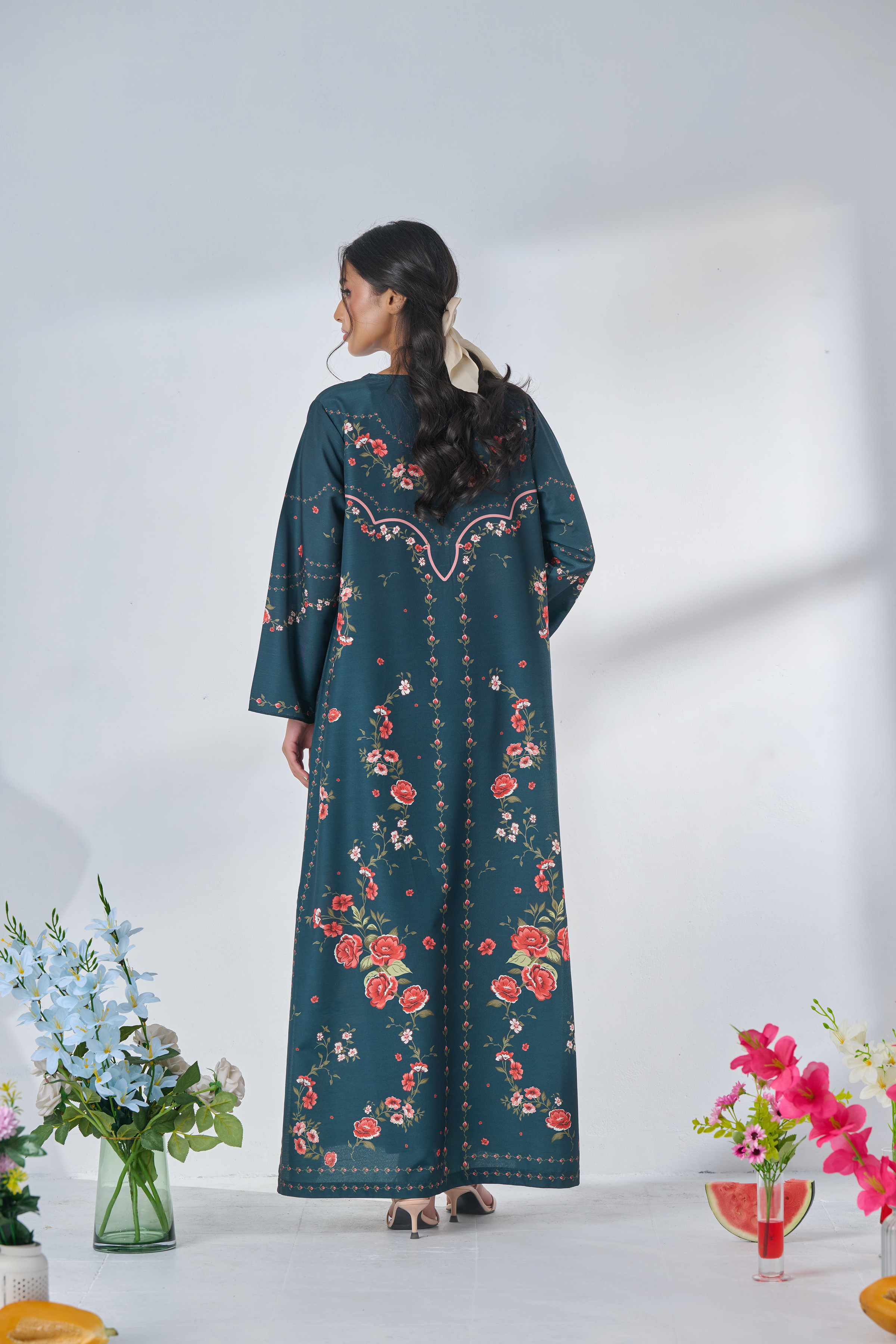 Printed  kaftan stitched 012M