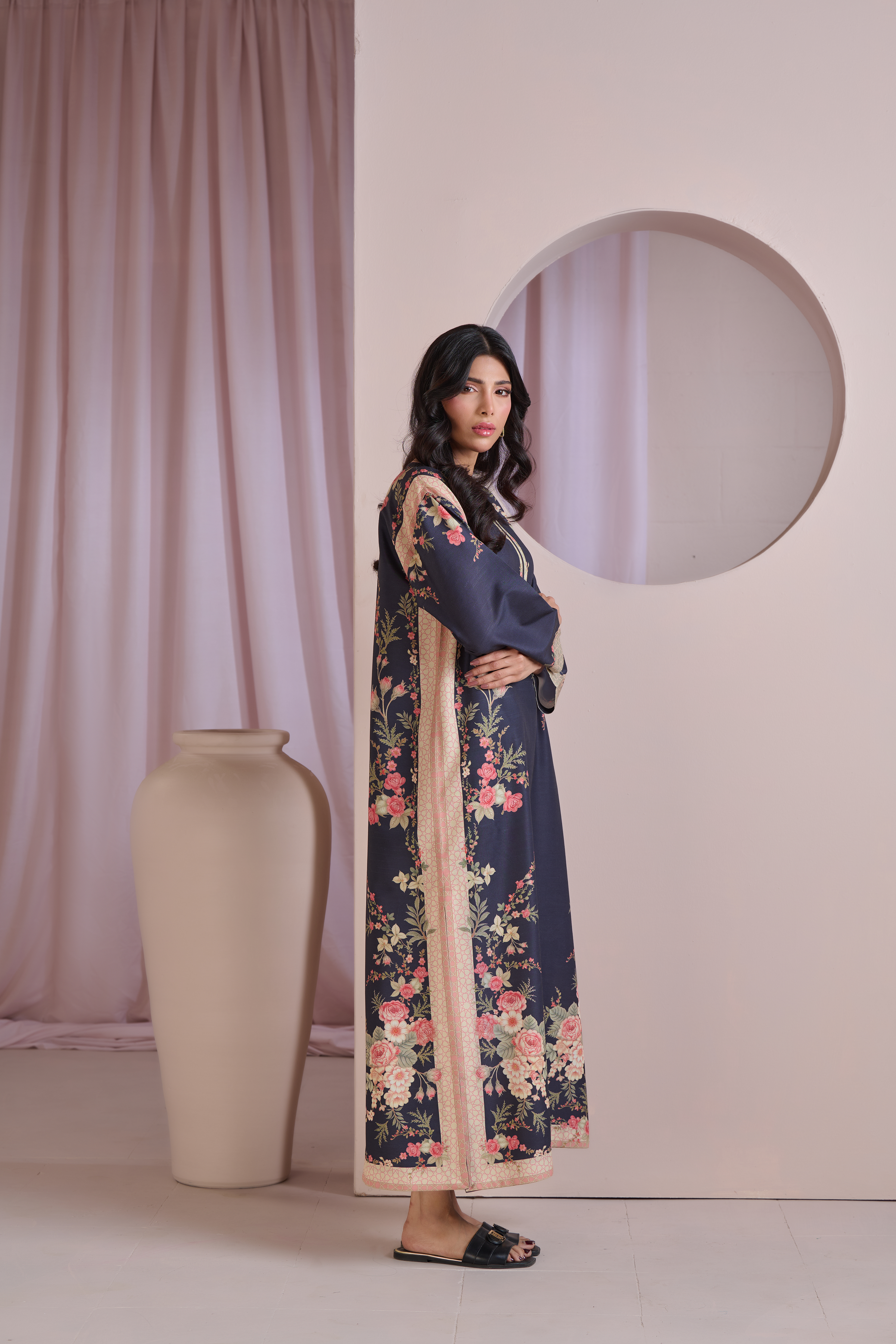 Printed  kaftan  stitched 011B