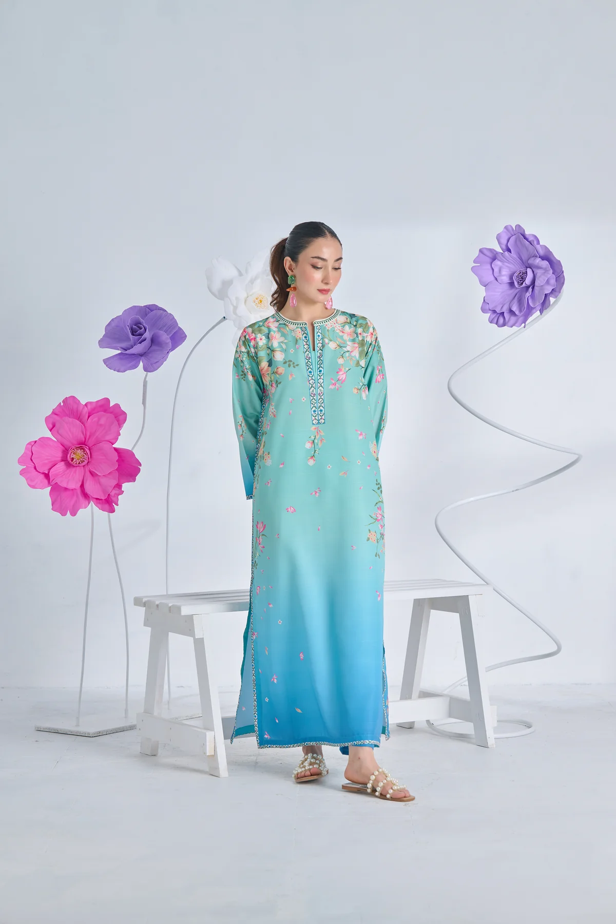 Printed kaftan  stitched 010