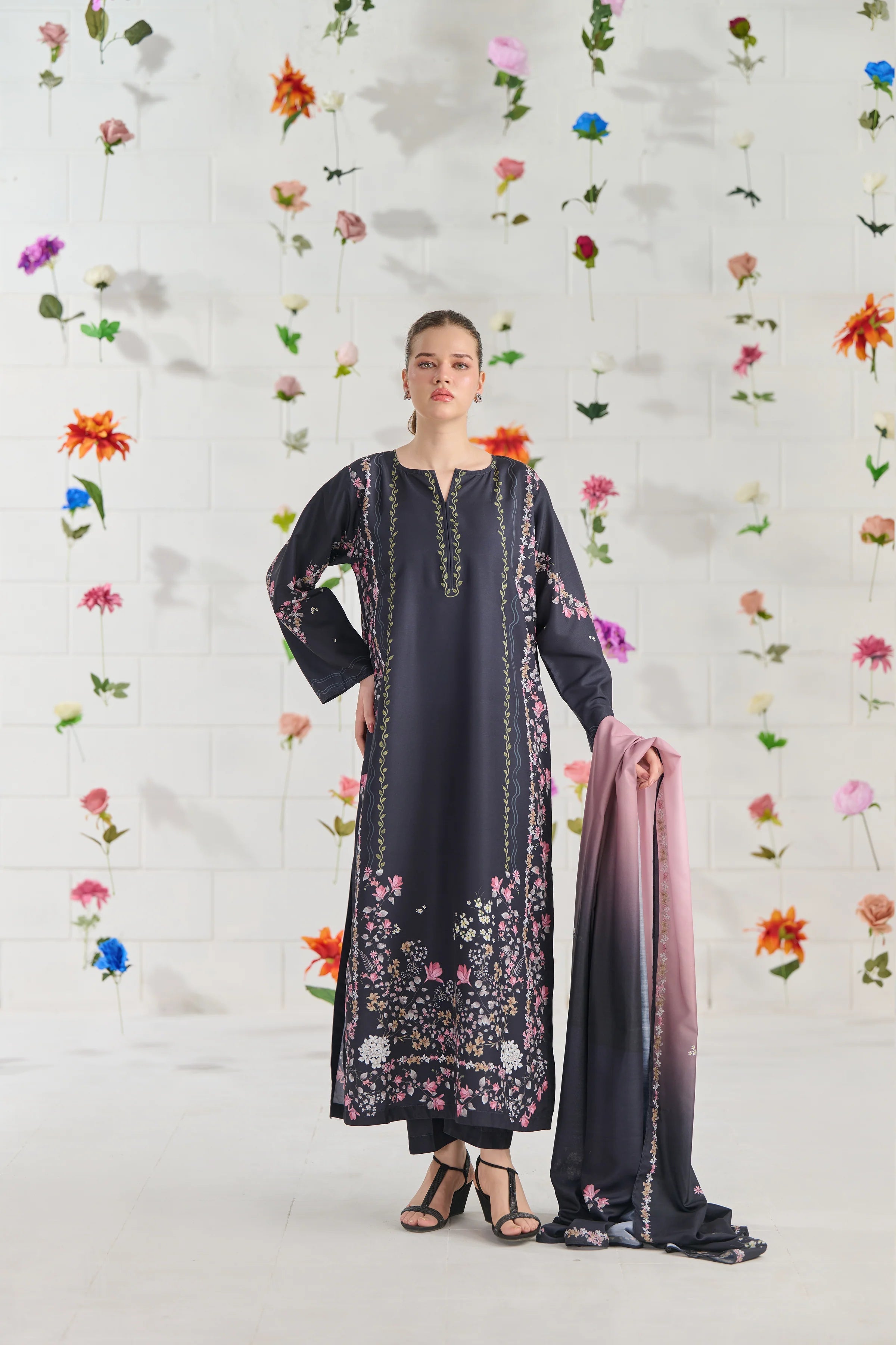 Printed kaftan stitched 009p