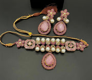 Ruby and pearl chokar set (MOP) - LadiesKurtasuae 