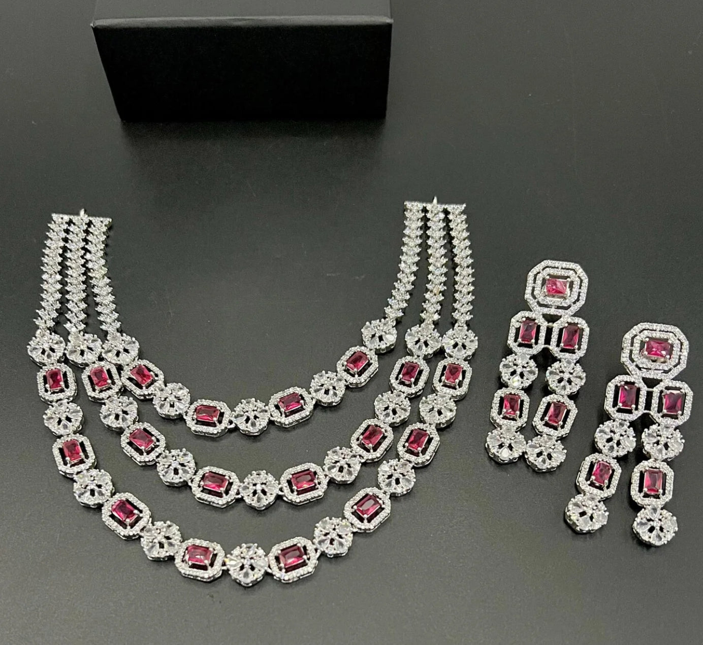 American diamond set with real stone - LadiesKurtasuae 