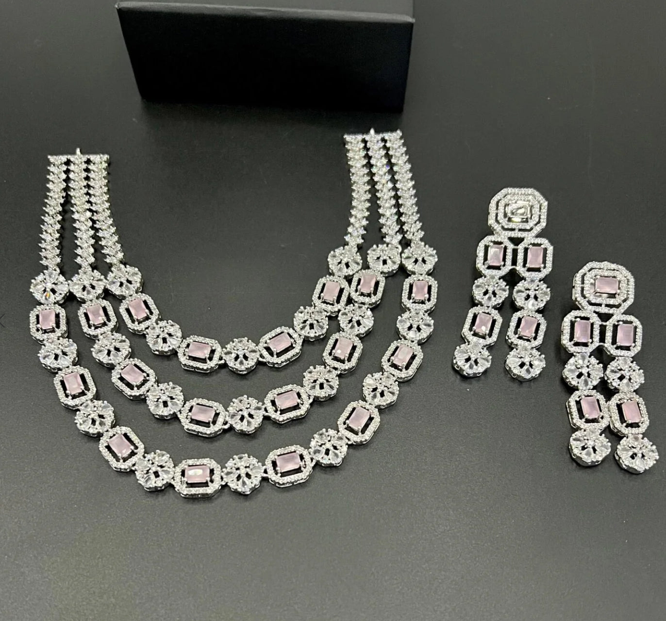 American diamond set with real stone - LadiesKurtasuae 