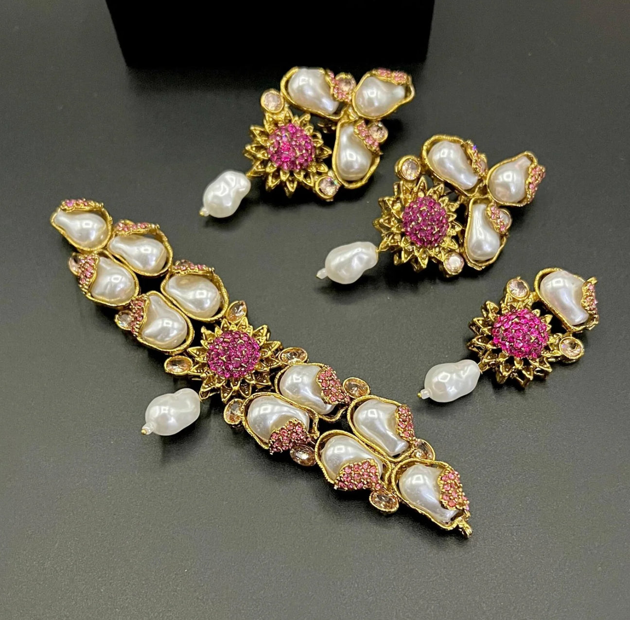 floral chokar set (MOP) - LadiesKurtasuae 