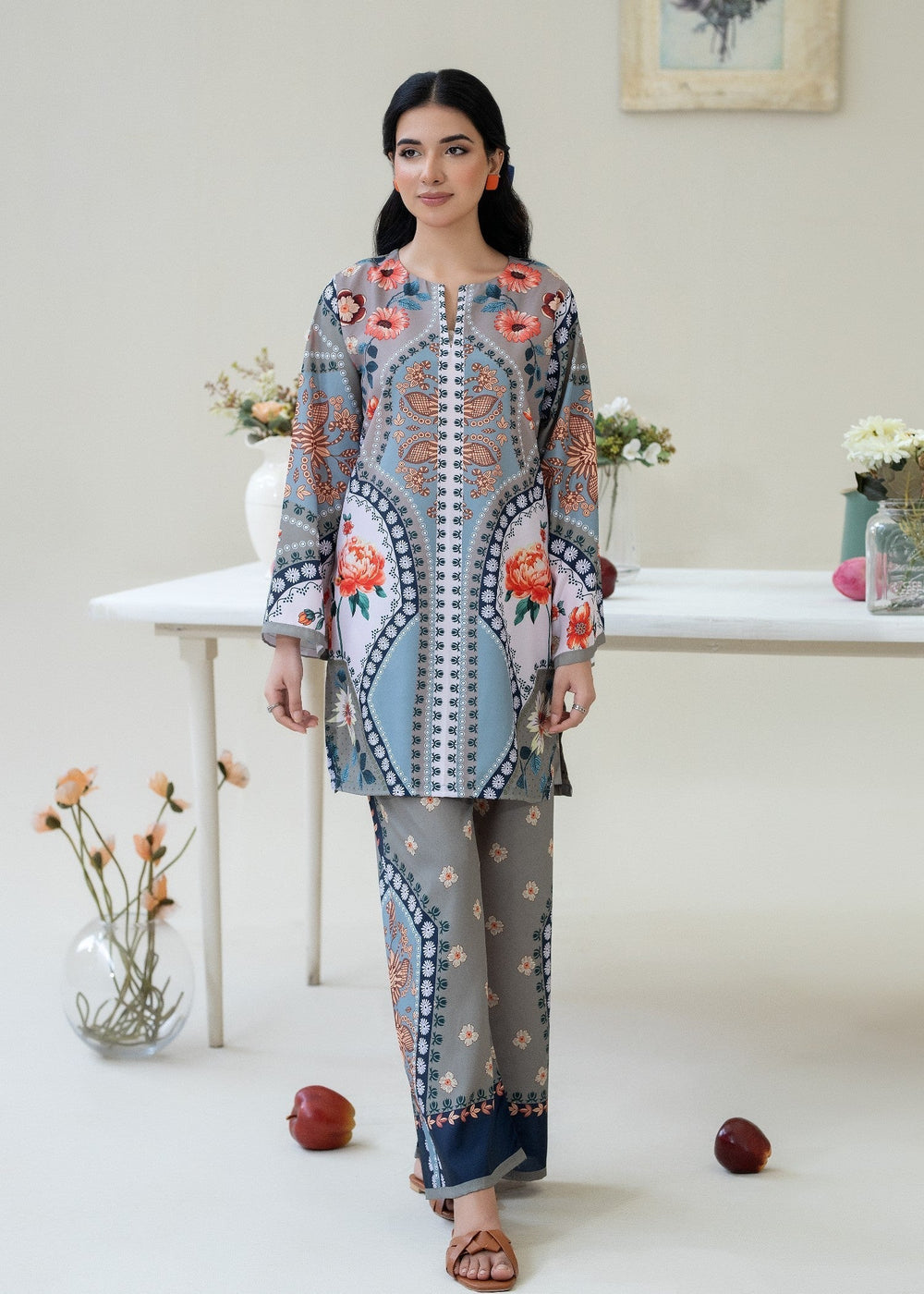 Co-ord set 2Pcs (sky blue) 007S