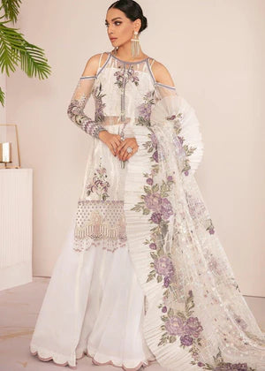 Luxury unstitched White chiffon 010W