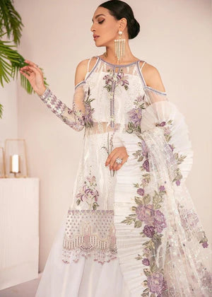 Luxury unstitched White chiffon 010W