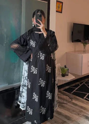 Nora Black Embroidered 3pc -010B