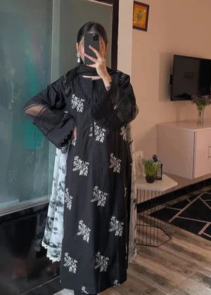 Nora Black Embroidered 3pc -010B