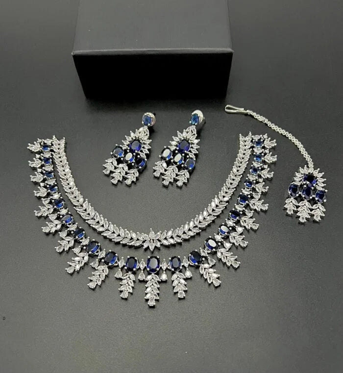 Double patti set American diamond - LadiesKurtasuae 