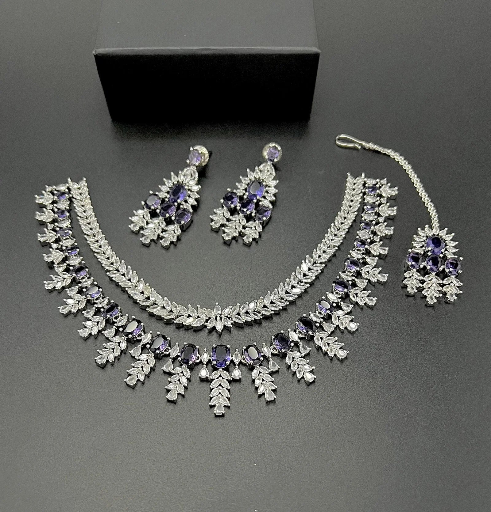 Double patti set American diamond - LadiesKurtasuae 