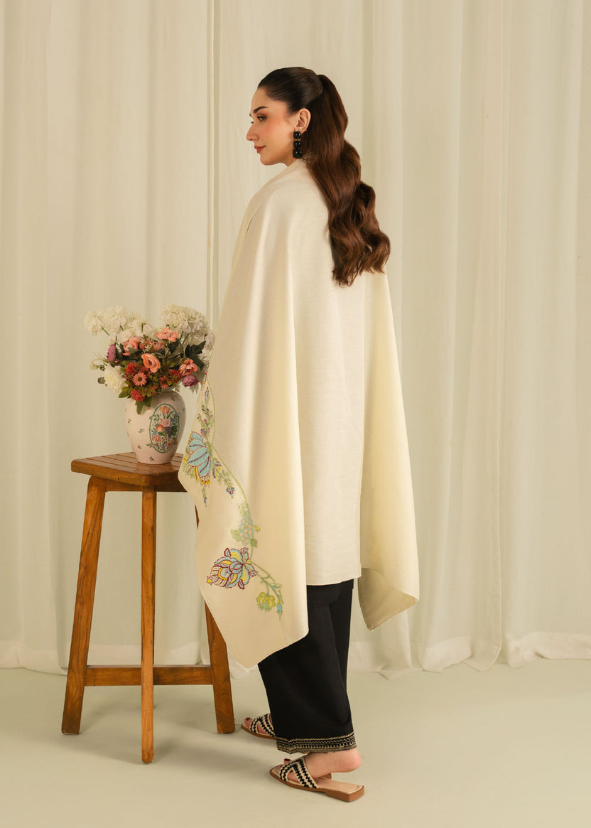 Women's Bottle Green Linen Suit - Embroidered 3pc Winter Eastern Wear