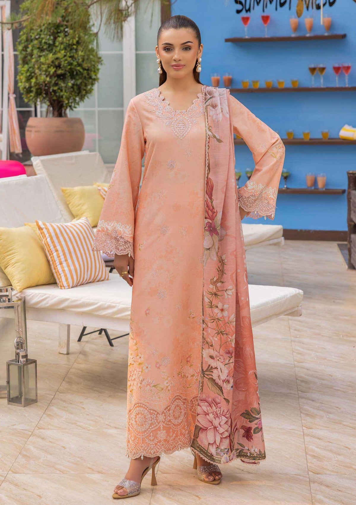 Luxury lawn Collection Peach