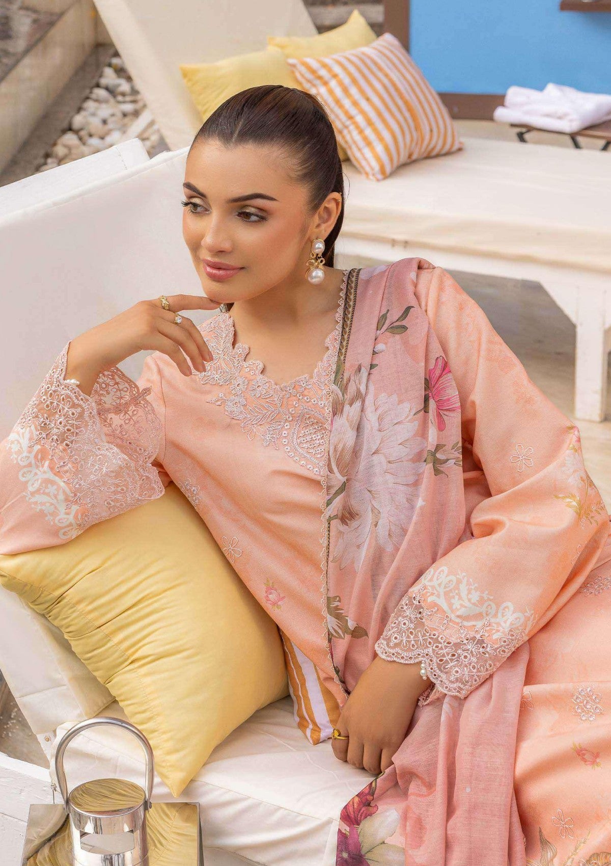 Luxury lawn Collection Peach